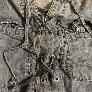 Demin shirt tie up front